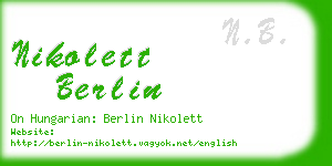 nikolett berlin business card